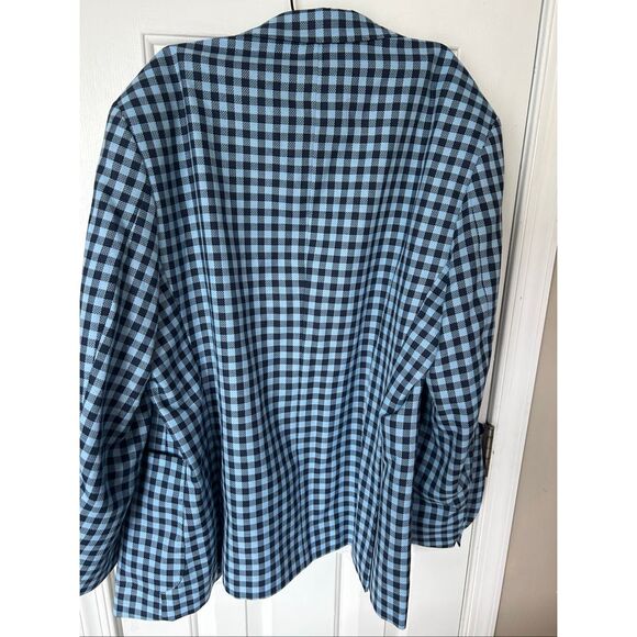 TailorByrd Men's $325 Navy/Light Blue Textured Check Sport Coat size 46R - Picture 7 of 7